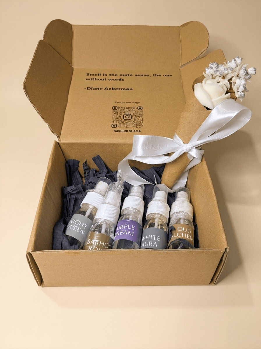 Eid Serenity Hamper (Candle Bouquet + Room Mist Tester) - Sakoon e Shama