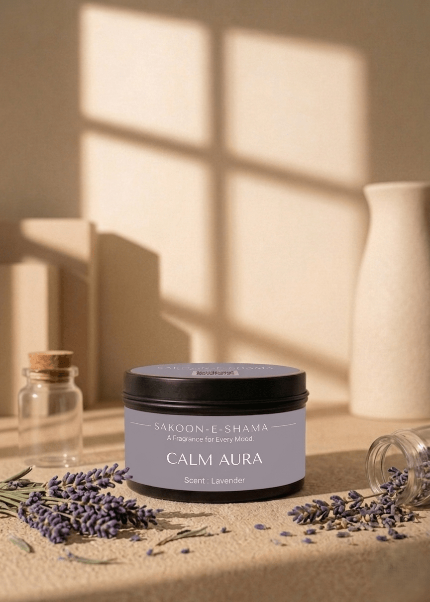 Calm Aura - Lavender - Scented Candle - Sakoon e Shama