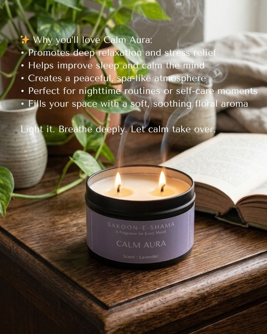 Calm Aura - Lavender - Scented Candle - Sakoon e Shama