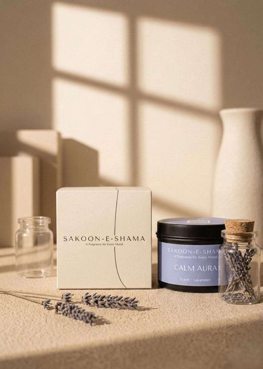 Calm Aura - Lavender - Scented Candle - Sakoon e Shama