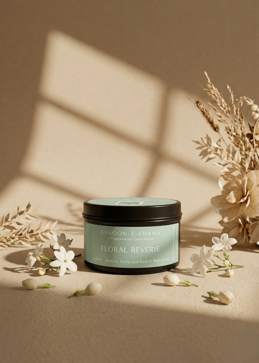 Floral Reverie - Jasmine, Motia & Raat ki Rani - Scented Candle - Sakoon e Shama