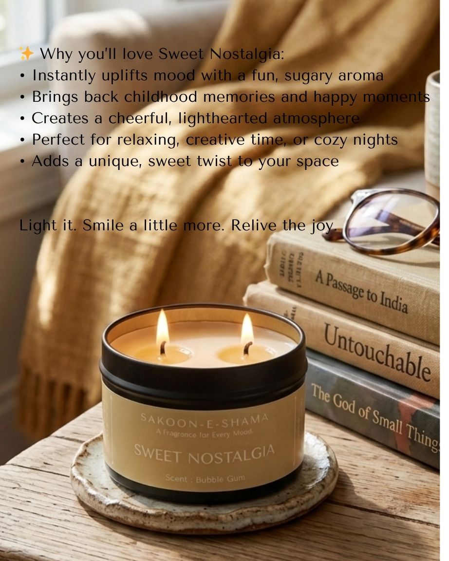 Sweet Nostalgia - Bubble Gum - Scented Candle - Sakoon e Shama