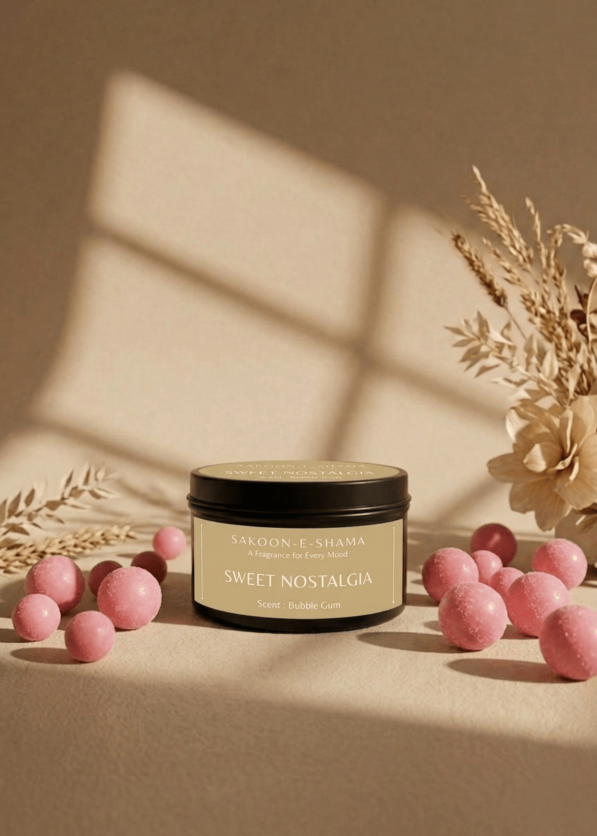 Sweet Nostalgia - Bubble Gum - Scented Candle - Sakoon e Shama