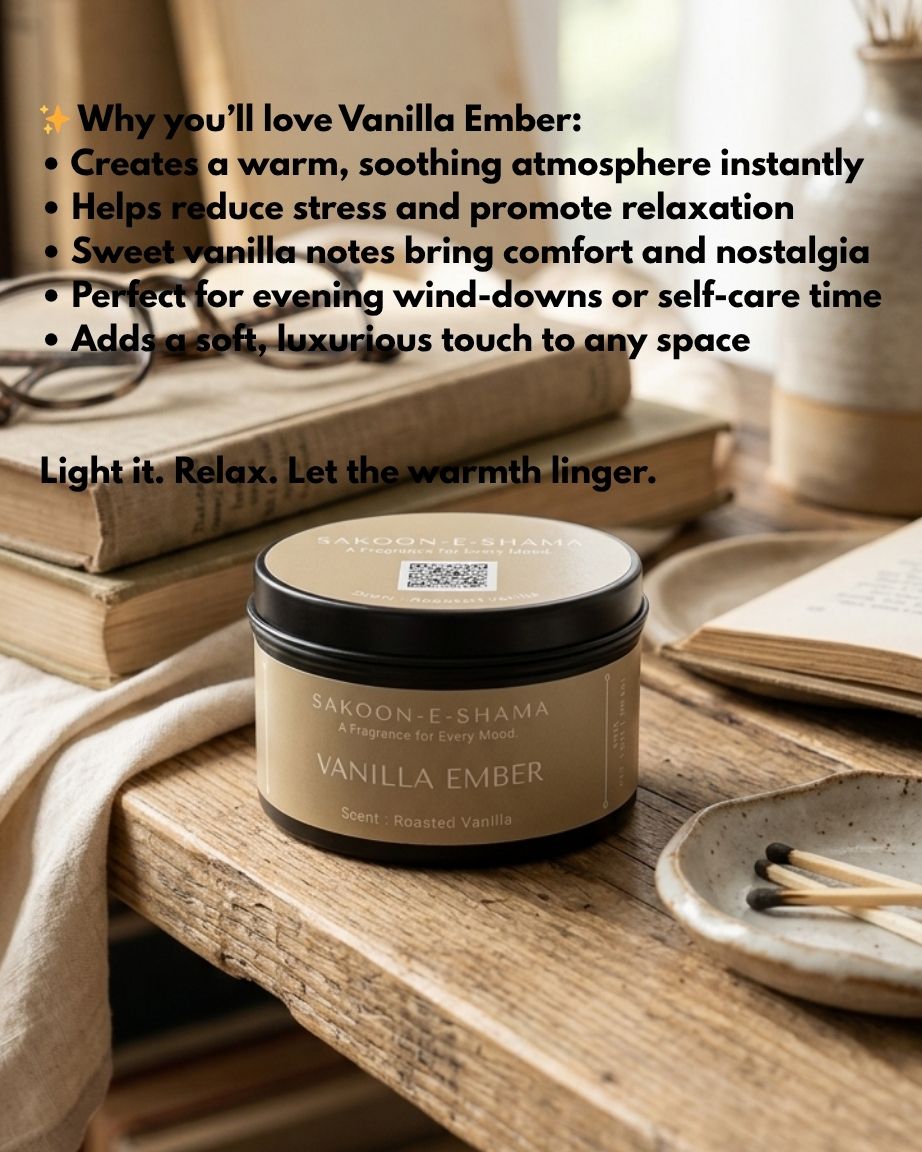 Vanilla Ember - Roasted Vanilla - Scented Candle - Sakoon e Shama
