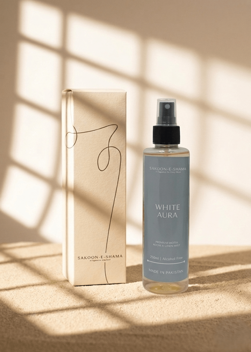 White Aura - Motia Room & Linen Mist - Room and Linen Mist - Sakoon e Shama